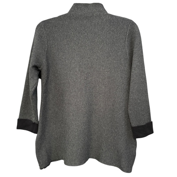 Chico's Sweaters - Chico’s Gray Mock Neck Tunic Top Zip Side Slits 3/4 Sleeve Knit Medium